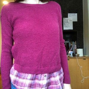 Hollister sweater with button down shirt